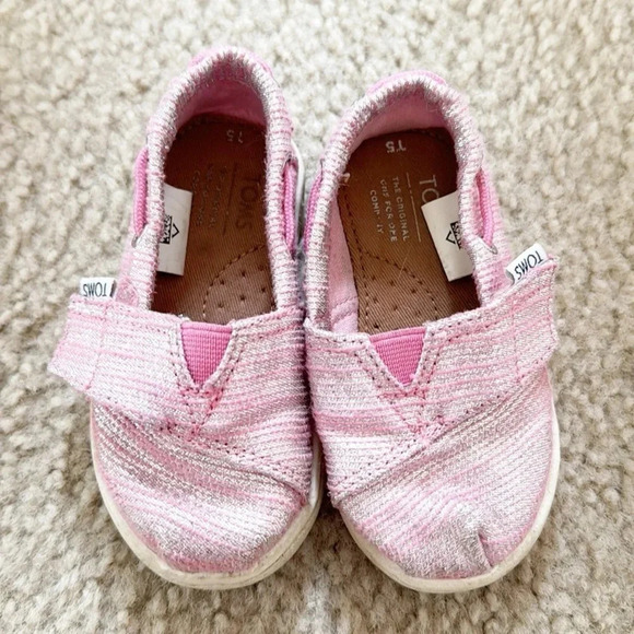 Tom's toddler girl pink sparkly boot shoes sneakers size 5 - Picture 2 of 7